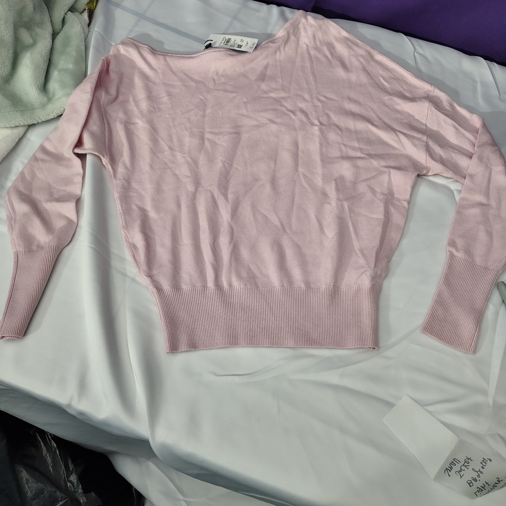 Garage Light Pink Off-the-Shoulder Sweater